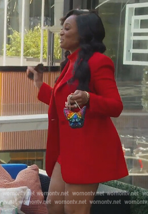 Marlo's red blazer and pink heels on The Real Housewives of Atlanta