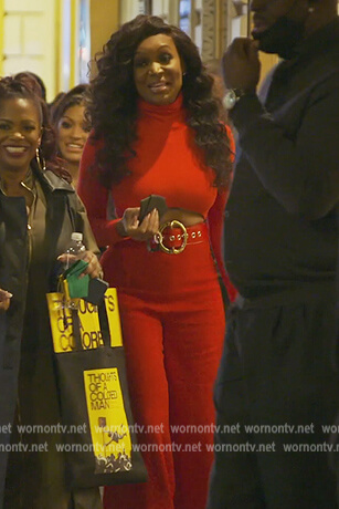 Marlo's red cropped bodysuit on The Real Housewives of Atlanta