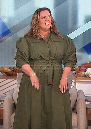 Melissa McCarthy’s green belted dress on The Talk