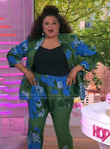 Michelle Buteau’s green floral blazer and pants on Today