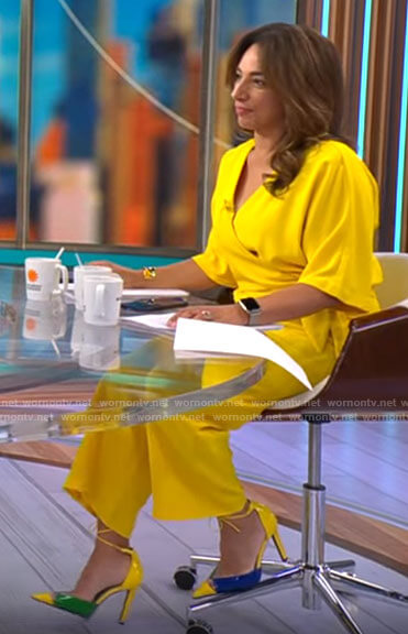Michelle’ Miller’s yellow jumpsuit on CBS Mornings