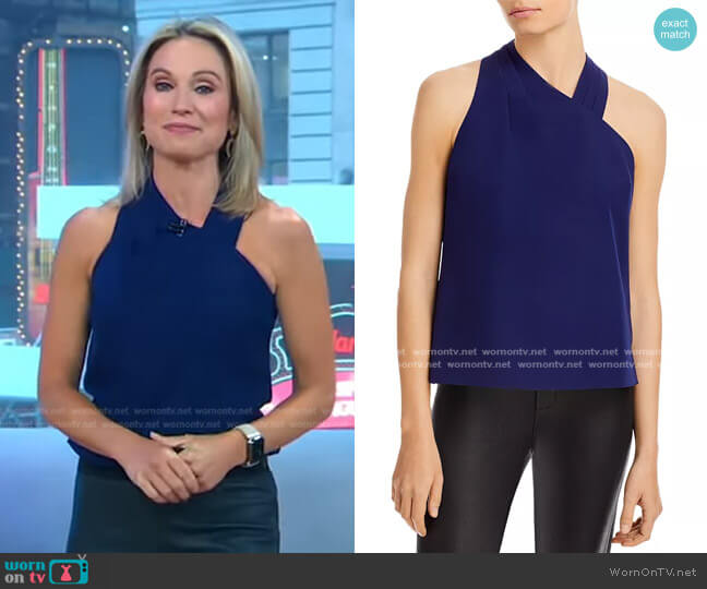 WornOnTV: Amy’s blue sleeveless top on Good Morning America | Amy ...