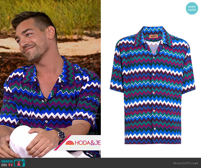 Zigzag Camp Shirt by Missoni worn by Matt Rogers on Today