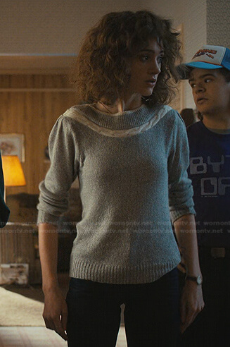 Nancy’s grey sweater on Stranger Things