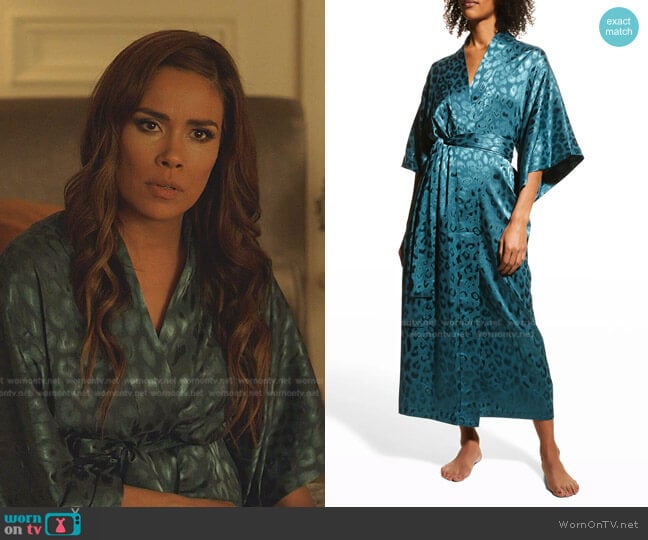 Decadence Printed Satin Robe by Natori worn by Cristal Jennings (Daniella Alonso) on Dynasty