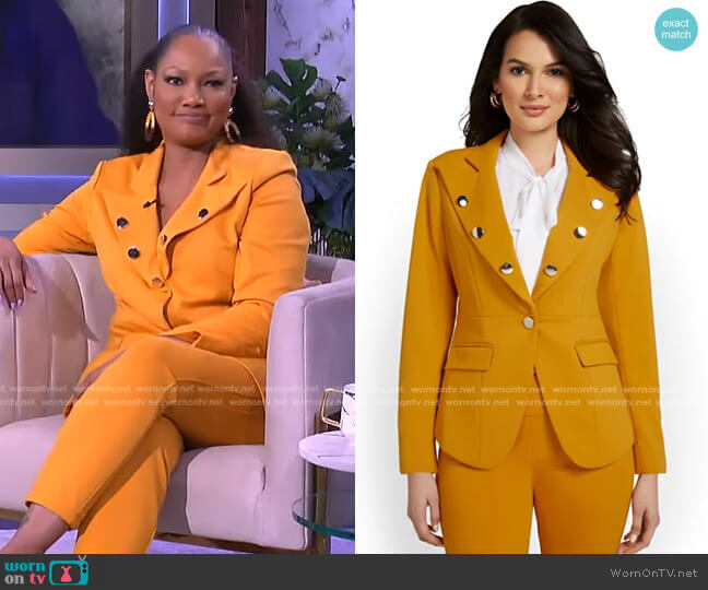 Butto-Lapel Jacket by New York & Company worn by Garcelle Beauvais  on The Real