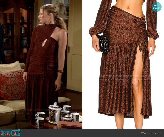 Nicholas Umber Jayde Skirt worn by Summer Newman (Allison Lanier) on The Young and the Restless