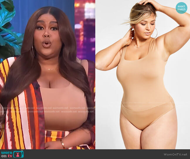 Trendy Plus Size Scoop-Neck Tank Bodysuit by Nina Parker worn by Nina Parker on E! News