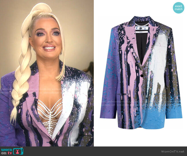 Cady Tomboy Blazer Jacket by Off-White x Katsu worn by Erika Jayne on The Real Housewives of Beverly Hills
