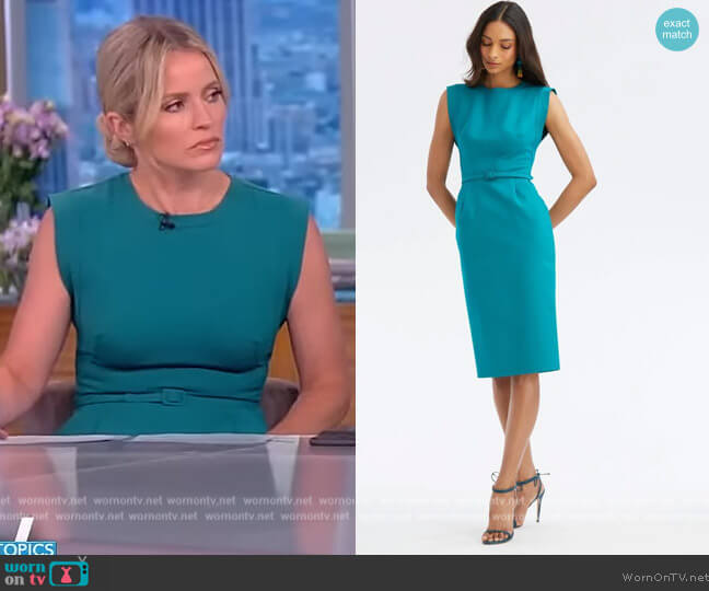 Stitch Detail Pencil Dress by Oscar De La Renta worn by Sara Haines on The View