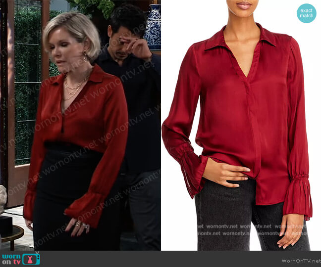 Abriana Flare Cuff Shirt by Paige worn by Ava Jerome (Maura West) on General Hospital