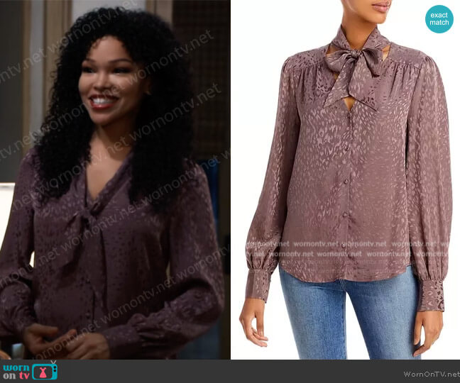 Cleobelle Blouse by Paige worn by Portia Robinson (Brook Kerr) on General Hospital