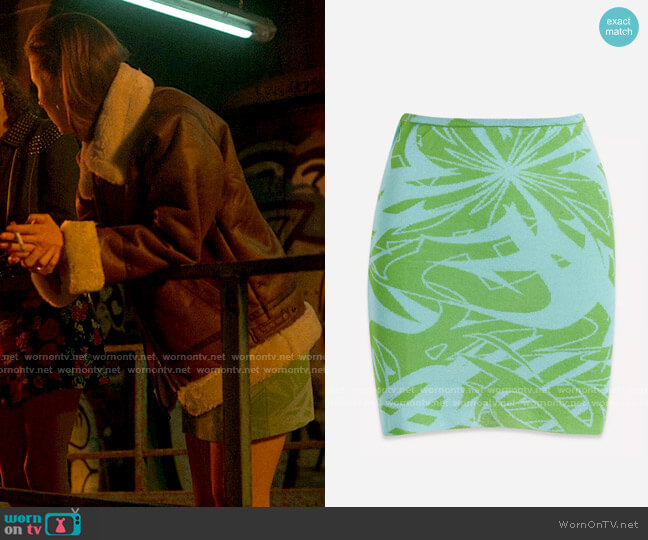 Paloma Wool Pont Aeri Flash Print Skirt worn by Becky Green (Erin Doherty) on Chloe