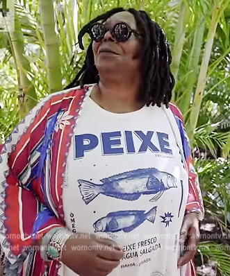 Whoopie's Peixe fish graphic jumpsuit on The View