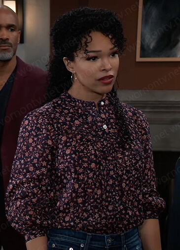 Portia’s floral print top on General Hospital