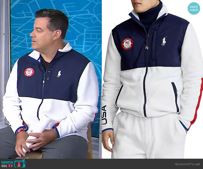 Fleece Color Blocked Jacket by Polo Ralph Lauren x Team USA worn by Carson Daly on Today