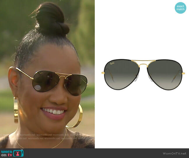 Pilota Sunglasses by Ray-Ban worn by Garcelle Beauvais on The Real Housewives of Beverly Hills