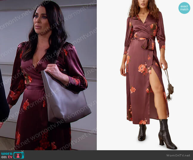Merrick Long Sleeve Floral Dress by Reformation worn by Chloe Lane (Nadia Bjorlin) on Days of our Lives