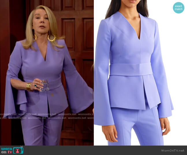 Safiyaa Purple Peplum Top worn by Nikki Reed Newman (Melody Thomas-Scott) on The Young and the Restless