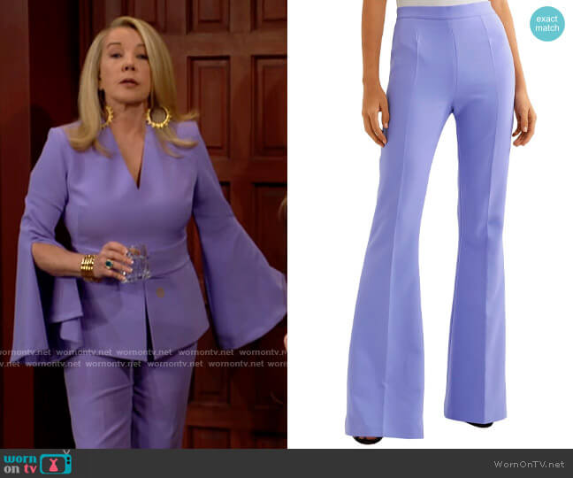 Safiyaa Purple Flared Pants worn by Nikki Reed Newman (Melody Thomas-Scott) on The Young and the Restless