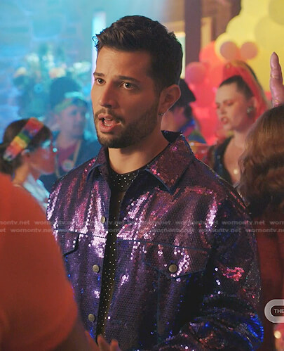 Sam's sequin jacket and pants on Dynasty