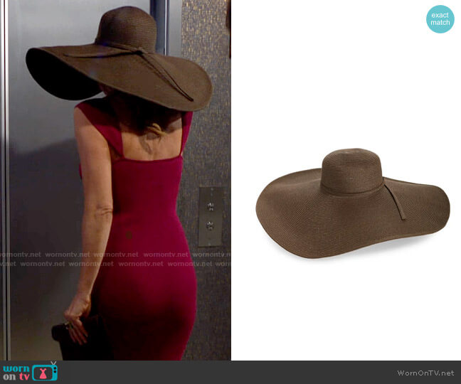 San Diego Hat Company Ultrabraid XL Brim Sun Hat in Chocolate worn by Phyllis Summers (Michelle Stafford) on The Young & the Restless