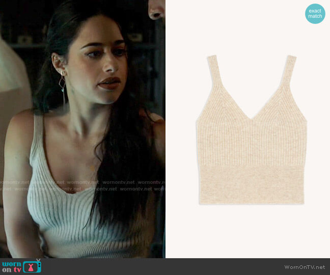 Sandro Twiny Ribbed Knit Top worn by Liz Ortecho (Jeanine Mason) on Roswell New Mexico