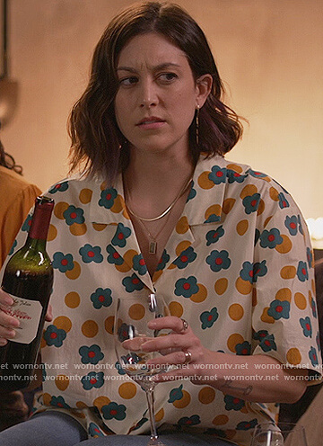 Sara's floral dot print blouse on Home Economics