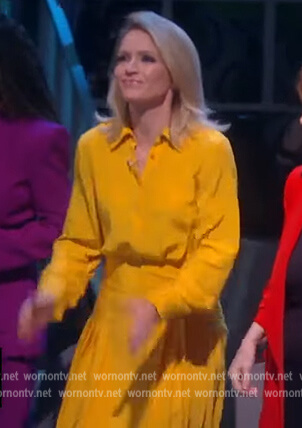 Sara's yellow pleated shirtdress on The View
