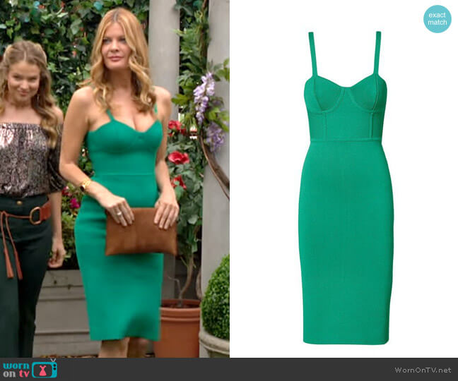 Scanlan Theodore Crepe Knit Bustier Dress worn by Phyllis Summers (Michelle Stafford) on The Young and the Restless
