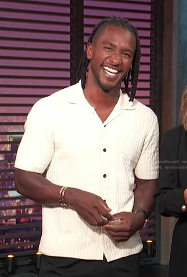 Scott's white textured shirt on Access Hollywood
