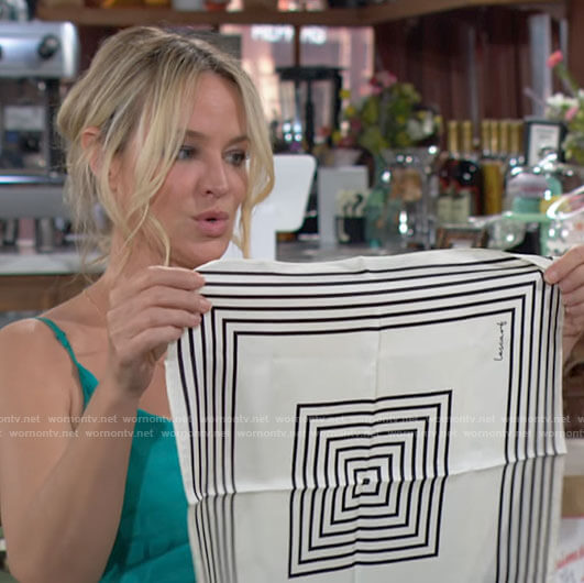 Sharon's striped scarf from Mariah and Tessa on The Young and the Restless