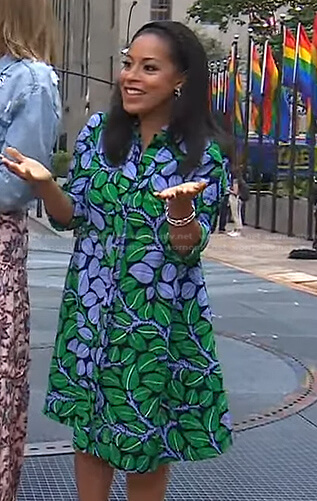 Sheinelle's leaf print dress on Today