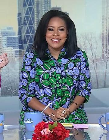 Sheinelle's leaf print dress on Today