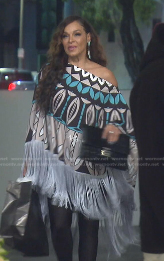 Sheree's printed fringed top on The Real Housewives of Beverly Hills