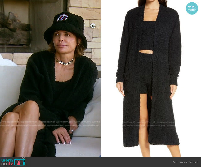 Cozy Knit Bouclé Robe by Skims worn by Lisa Rinna on The Real Housewives of Beverly Hills