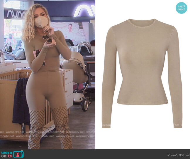 New Vintage Long Sleeve T-Shirt by Skims worn by Khloe Kardashian (Khloe Kardashian) on The Kardashians