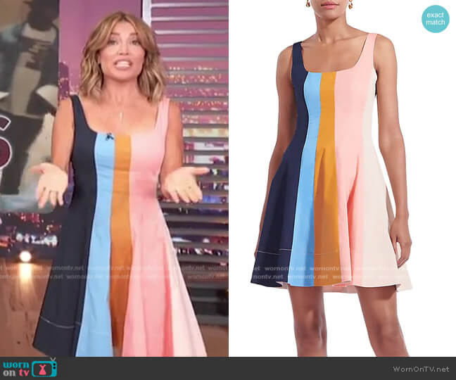 Wells Striped Dress by Staud worn by Kit Hoover  on Access Hollywood