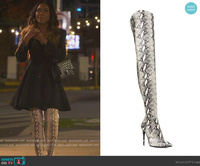 Dominque Over the Knee Boots by Steve Madden worn by Kenya Moore on The Real Housewives of Atlanta