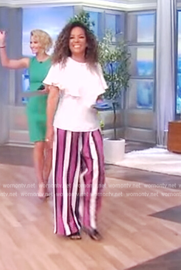 Sunny's purple stripe pants on The View