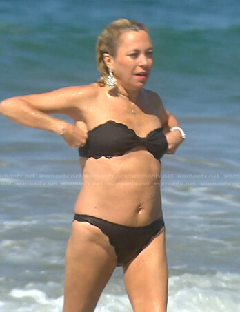 Sutton’s black scalloped bikini on The Real Housewives of Beverly Hills