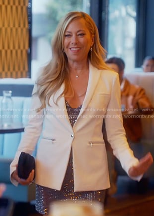 Sutton's white blazer on The Real Housewives of Beverly Hills