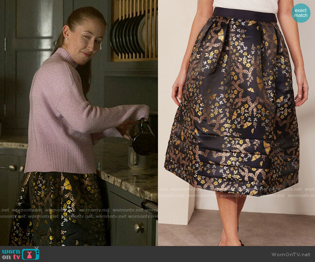 Ted Baker Jacquard Skirt worn by Becky Green (Erin Doherty) on Chloe