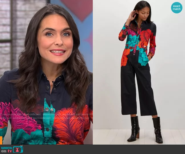 The Kit Alex Jumpsuit in Multi Iris worn by Lilia Luciano on CBS Mornings