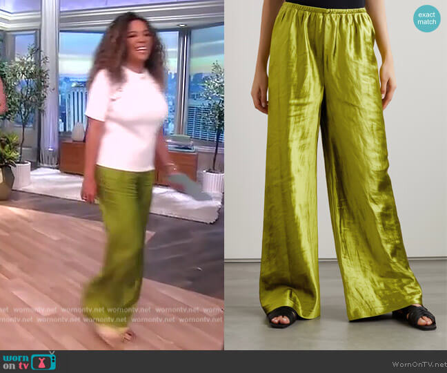 Andres Metallic Pants by The Row worn by Sunny Hostin on The View