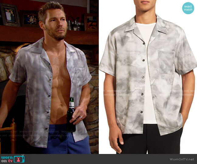 Theory Noll Shirt worn by Liam Spencer (Scott Clifton) on The Bold & the Beautiful