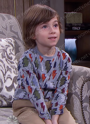 Thomas’s grey lightning bolt Top on Days of our Lives