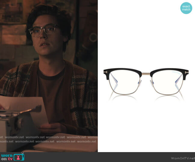 Blue Block Browline Opticals by Tom Ford worn by Jughead Jones (Cole Sprouse) on Riverdale