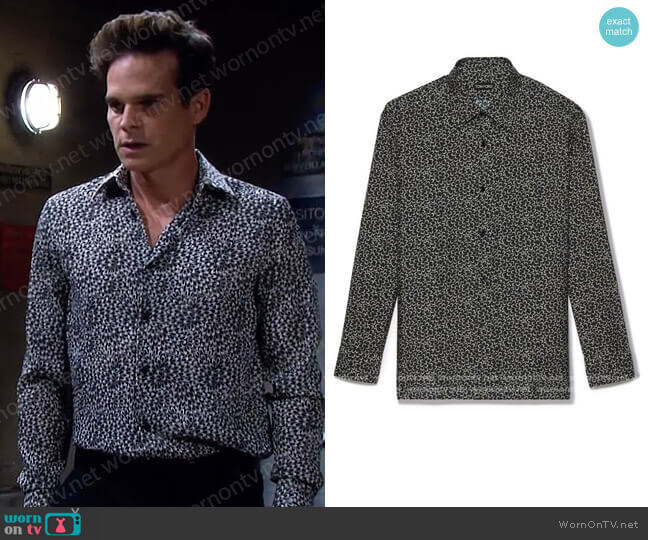 Printed Slim Fit Shirt by Tom Ford worn by Greg Rikaart on Days of our Lives