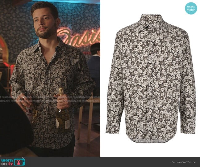 Daisy Floral-Print Shirt by Tom Ford worn by Sam Flores (Rafael de la Fuente) on Dynasty